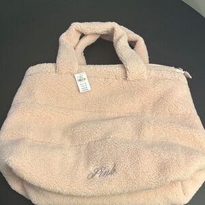 Victoria's Secret Light Pink Sherpa Tote